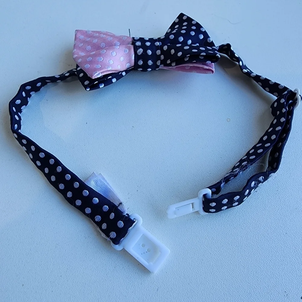 Koala Boys Navy Blue Pink Polka Dot Bow Tie Toddler Kids